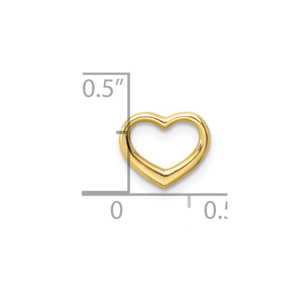 10K / 14K Yellow Gold Polished Mini Floating Heart Slide - Product Photo