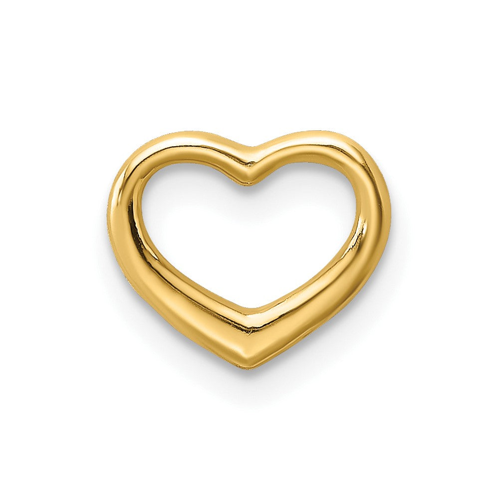 10K / 14K Yellow Gold Polished Mini Floating Heart Slide - Product Photo