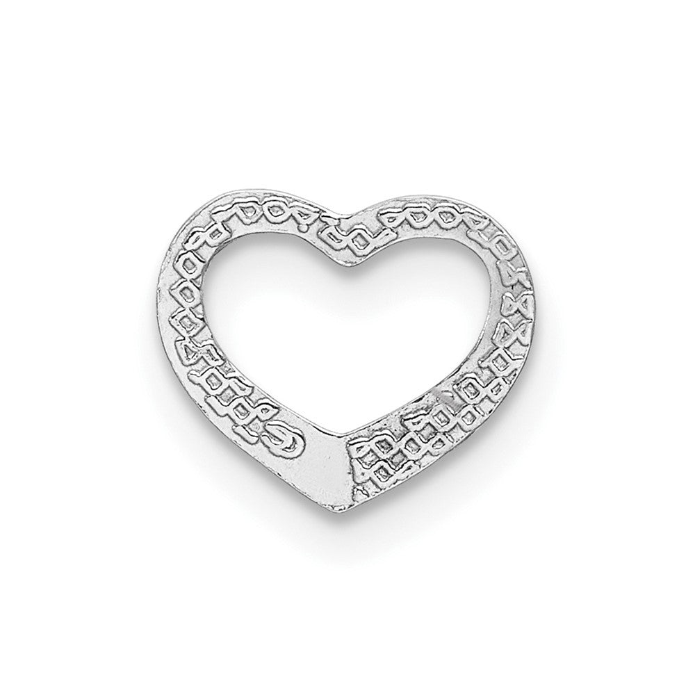 10K / 14K White Gold Polished Mini Floating Heart Slide - Product Photo