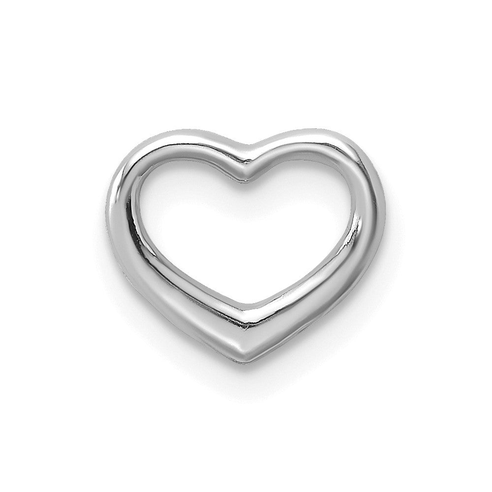 10K / 14K White Gold Polished Mini Floating Heart Slide - Product Photo