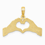 10K / 14K Yellow Gold Hands Forming a Heart Charm - Product Photo
