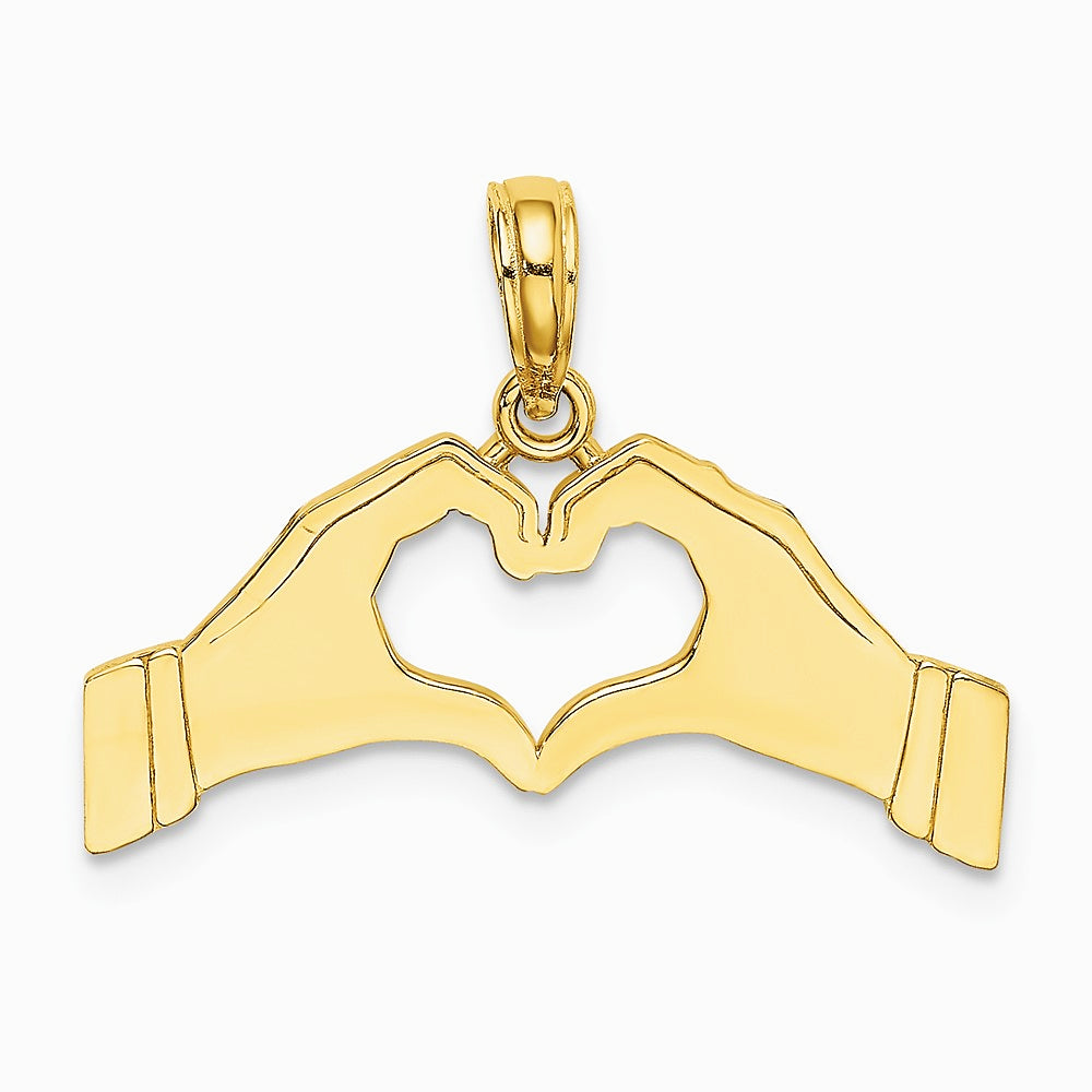 10K / 14K Yellow Gold Hands Forming a Heart Charm