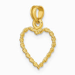 10K / 14K Yellow Gold 3-D Rope Heart Charm - Product Photo
