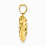 10K / 14K Yellow Gold 3-D Diamond-cut Filigree Puffed Heart Charm - Product Photo