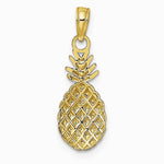 10K / 14K Yellow Gold Textured Pineapple Charm - Product Photo