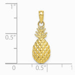 10K / 14K Yellow Gold Textured Pineapple Charm - Product Photo