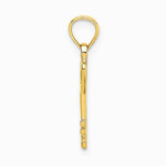 10K / 14K Yellow Gold Key w/ Heart Charm - Product Photo