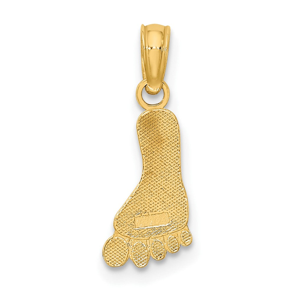 10K / 14K Yellow Gold Polished Foot Charm - Product Photo