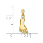 10K / 14K Yellow Gold Polished Foot Charm - Product Photo