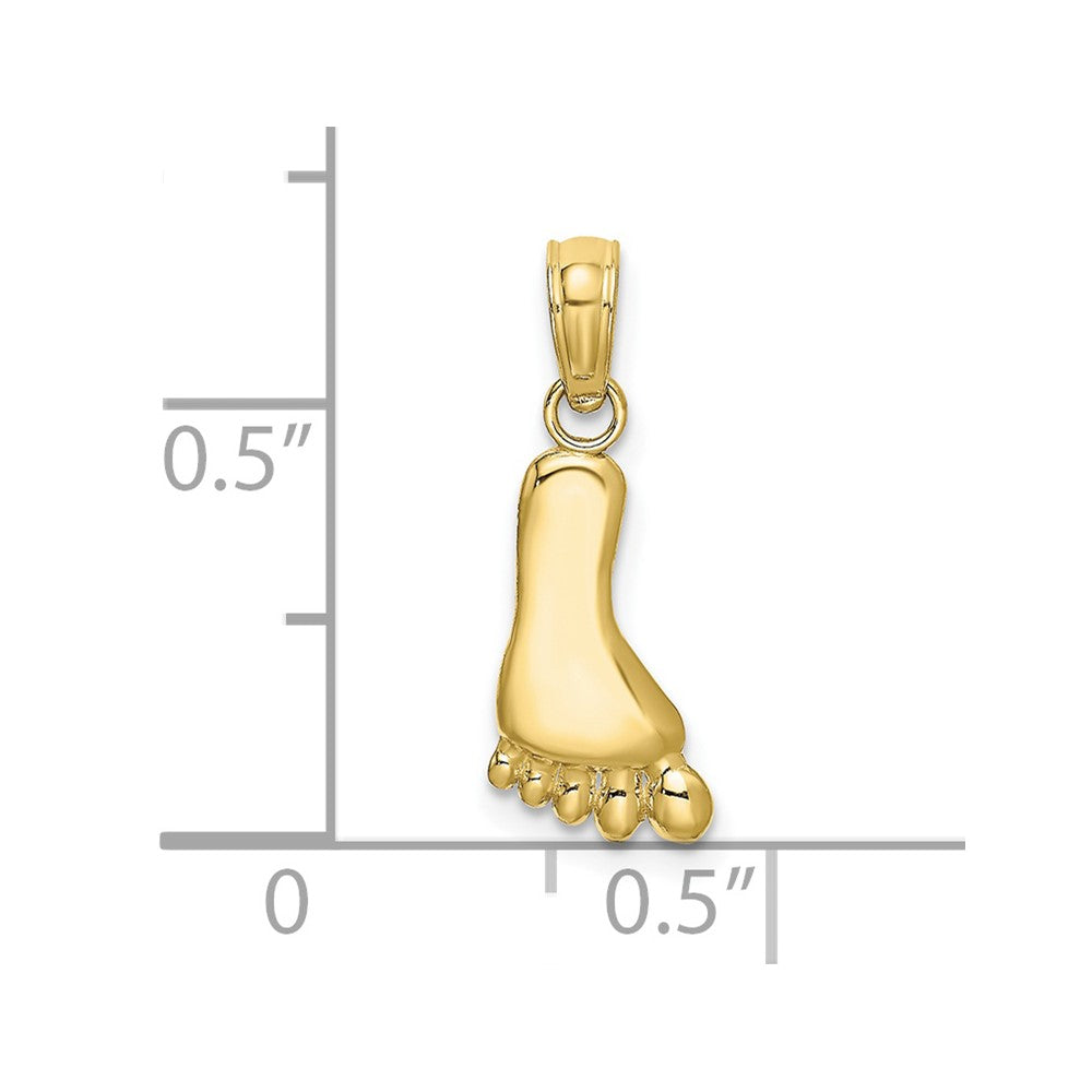 10K / 14K Yellow Gold Polished Foot Charm - Product Photo