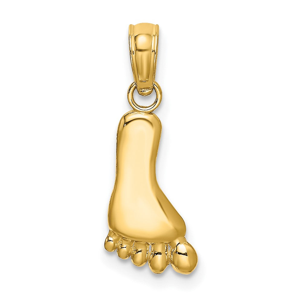 10K / 14K Yellow Gold Polished Foot Charm - Product Photo