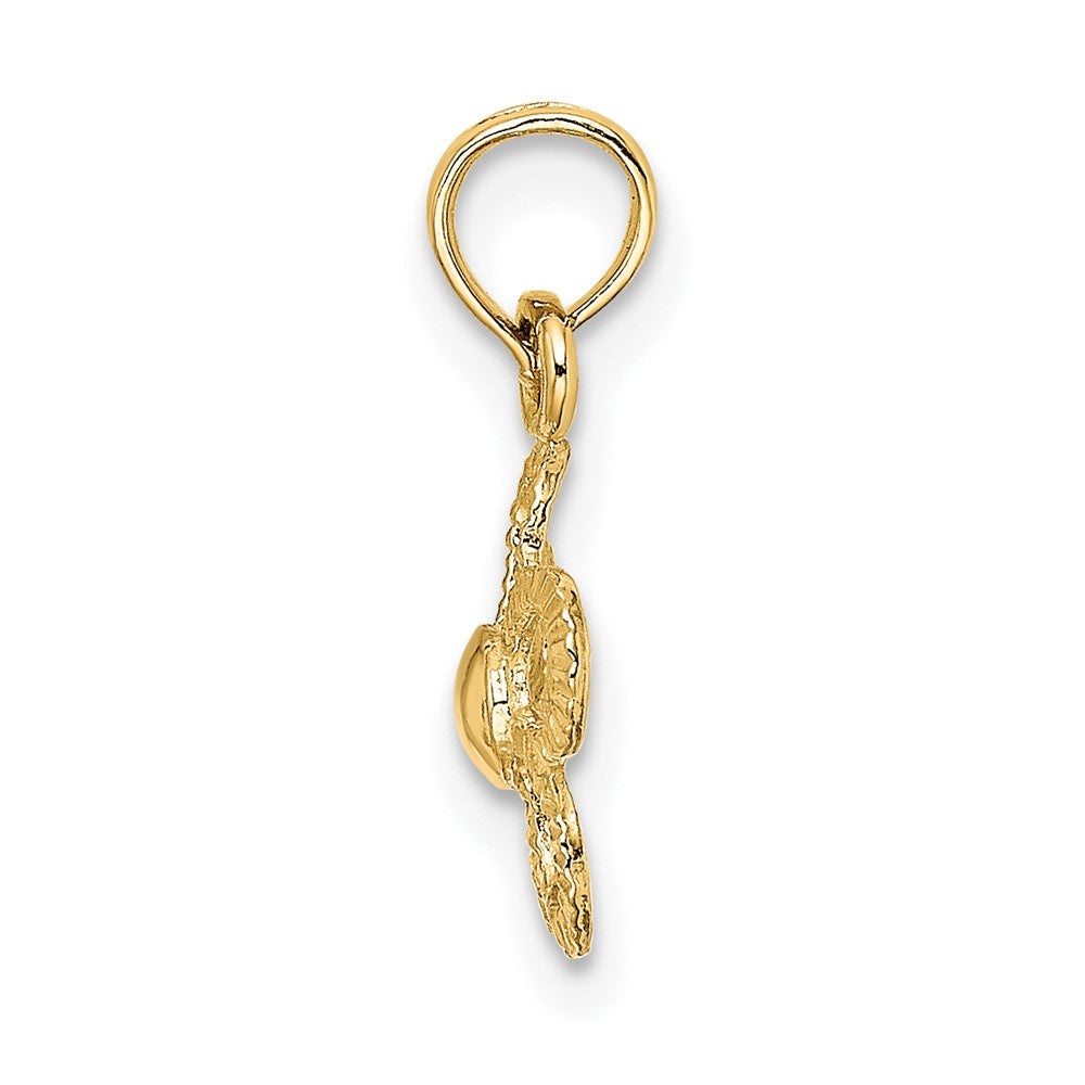 10K / 14K Yellow Gold 2-D Mini Daisy Flower Charm - Product Photo
