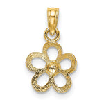 10K / 14K Yellow Gold 2-D Mini Daisy Flower Charm - Product Photo