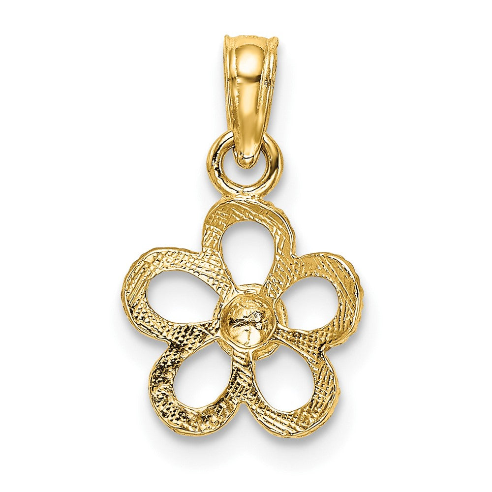 10K / 14K Yellow Gold 2-D Mini Daisy Flower Charm - Product Photo