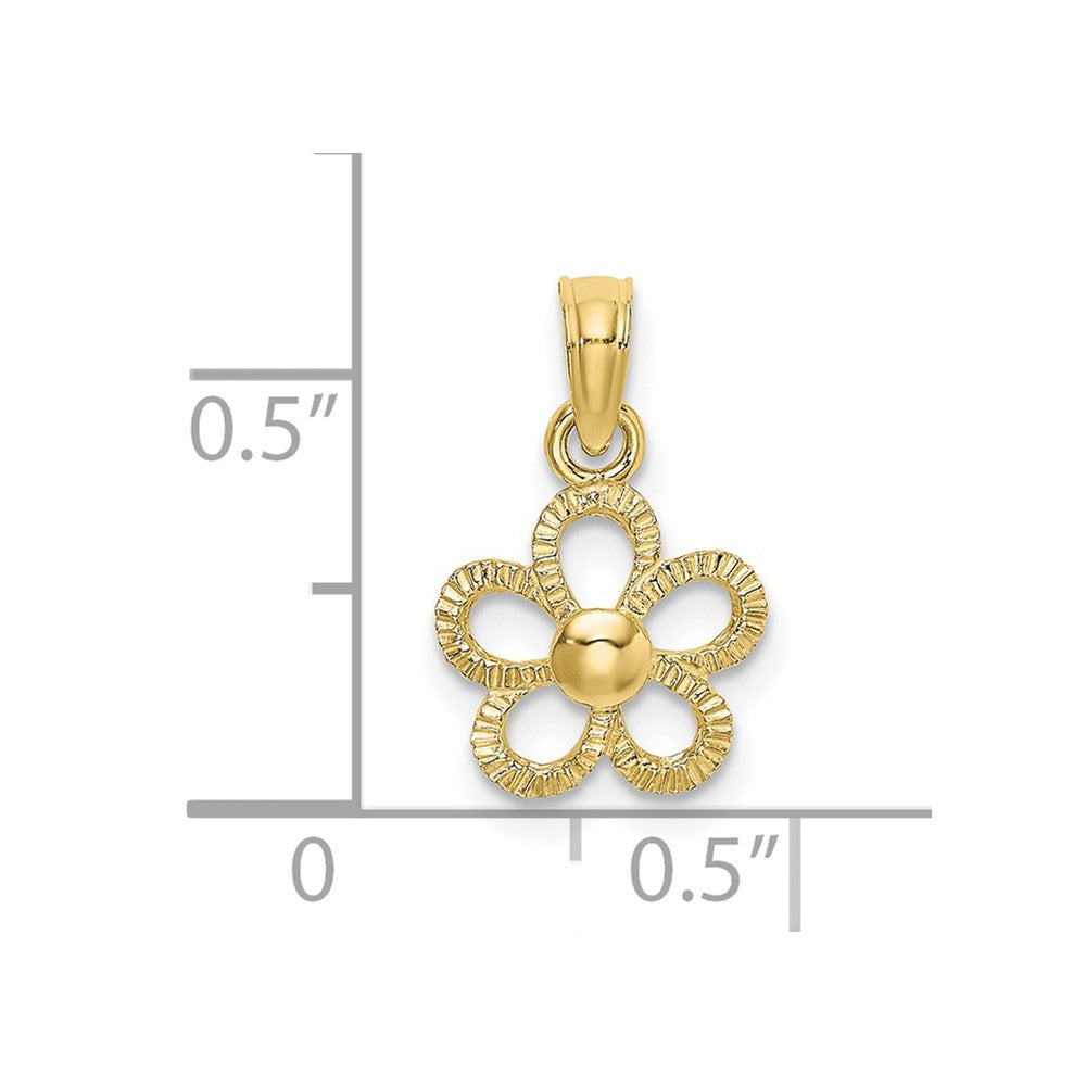 10K / 14K Yellow Gold 2-D Mini Daisy Flower Charm - Product Photo