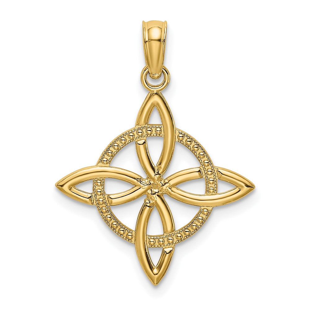 10K / 14K Yellow Gold Small Celtic Eternity Knot Charm - Product Photo