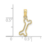 10K / 14K Yellow Gold Cut-Out Polished Mini Dog Bone Charm - Product Photo
