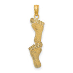 10K / 14K Yellow Gold Polished Double Vertical Feet Charm - Product Photo