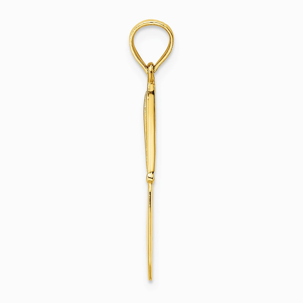 10K / 14K Yellow Gold 3-D and Polished Table Knife Charm - Product Photo