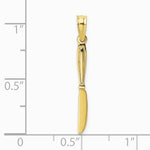 10K / 14K Yellow Gold 3-D and Polished Table Knife Charm - Product Photo