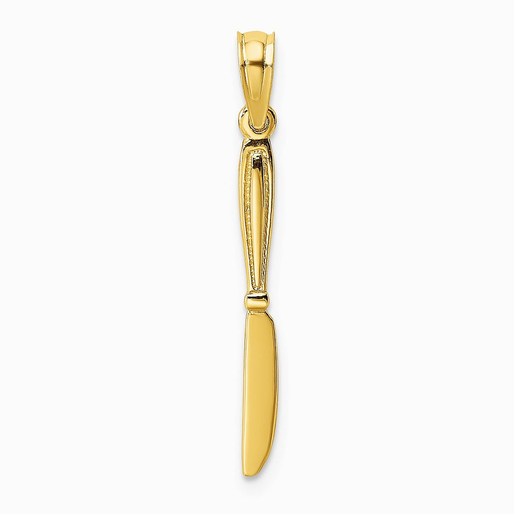 10K / 14K Yellow Gold 3-D and Polished Table Knife Charm - Product Photo