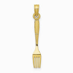 10K / 14K Yellow Gold 3-D and Polished Table Fork Charm - Product Photo