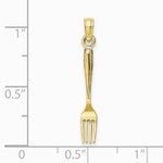10K / 14K Yellow Gold 3-D and Polished Table Fork Charm - Product Photo