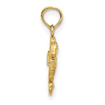 10K / 14K Yellow Gold 2-D Mini Seahorse Charm - Product Photo