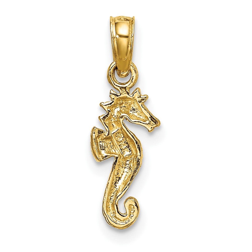 10K / 14K Yellow Gold 2-D Mini Seahorse Charm - Product Photo