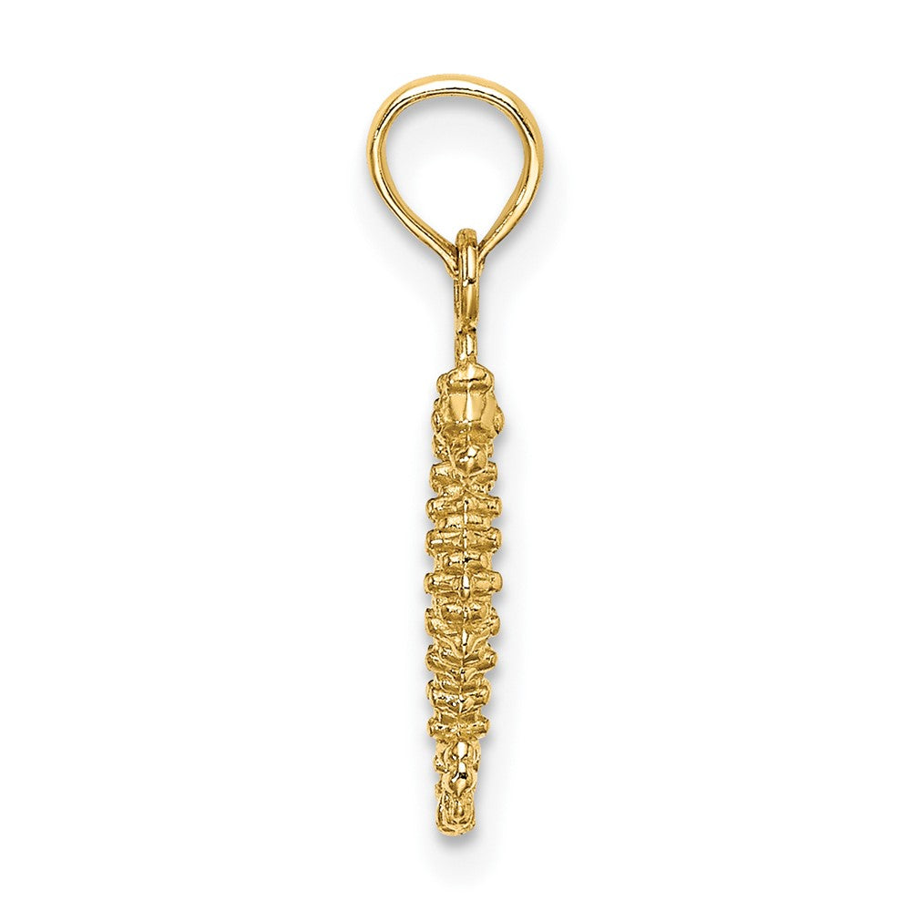 10K / 14K Yellow Gold 3-D Mini Seahorse Charm - Product Photo