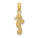 10K / 14K Yellow Gold 3-D Mini Seahorse Charm - Product Photo