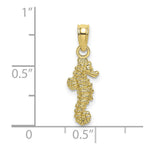 10K / 14K Yellow Gold 3-D Mini Seahorse Charm - Product Photo
