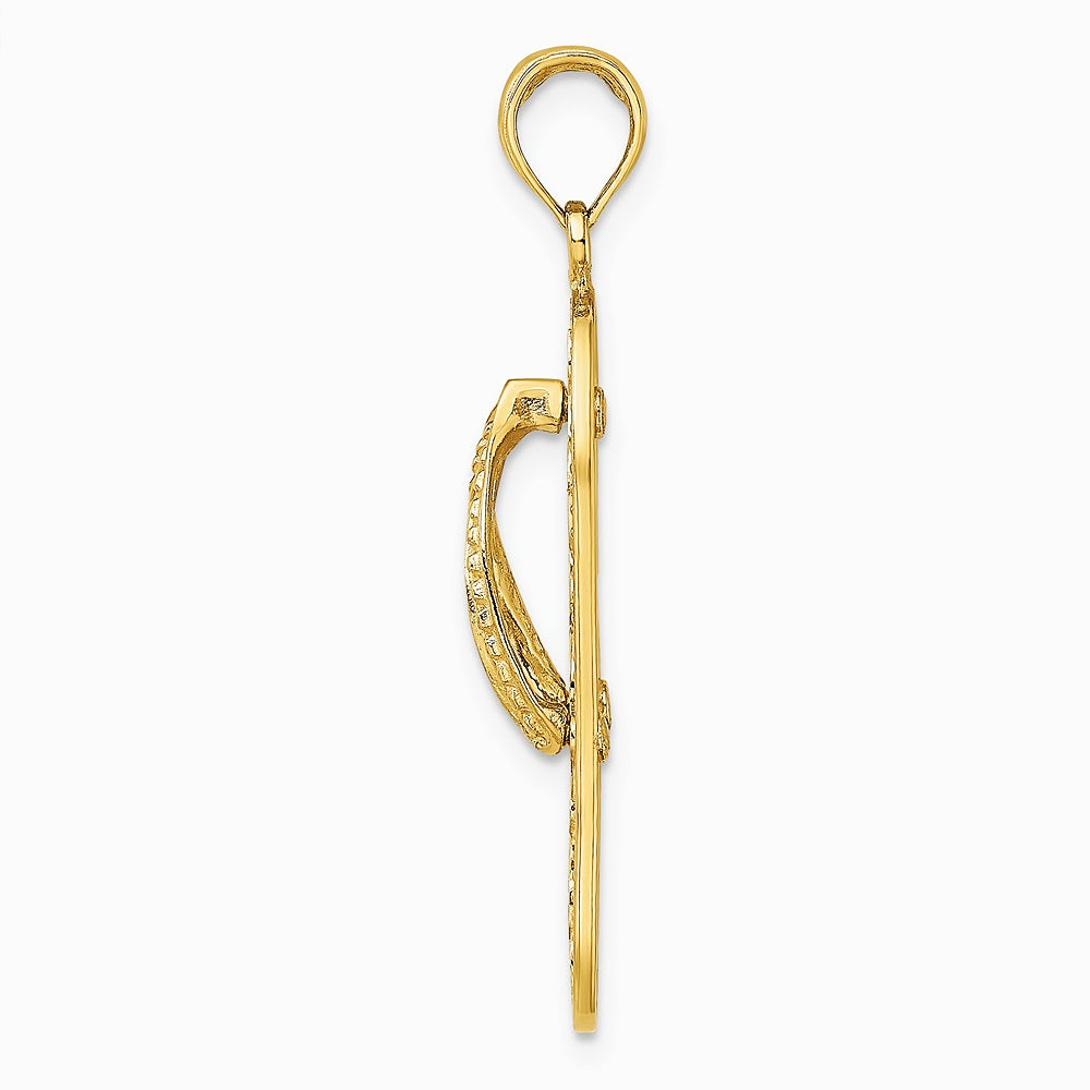 10K / 14K Yellow Gold Triple Turtle Flip-Flop Charm - Product Photo