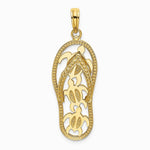 10K / 14K Yellow Gold Triple Turtle Flip-Flop Charm - Product Photo