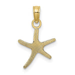 10K / 14K Yellow Gold Polished Mini Dancing Starfish w/ Bail Charm - Product Photo