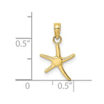 10K / 14K Yellow Gold Polished Mini Dancing Starfish w/ Bail Charm - Product Photo