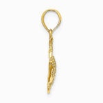10K / 14K Yellow Gold Textured Fish Charm - Product Photo