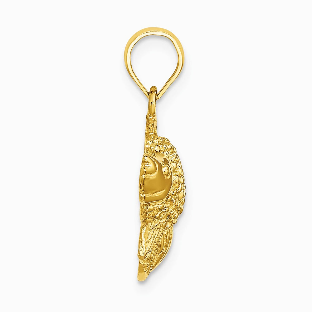 10K / 14K Yellow Gold Textured Angel Fish Charm - Product Photo