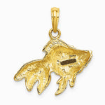 10K / 14K Yellow Gold Textured Angel Fish Charm - Product Photo