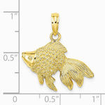 10K / 14K Yellow Gold Textured Angel Fish Charm - Product Photo