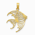 10K / 14K Yellow Gold Cut-Out Angelfish Charm - Product Photo