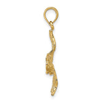 10K / 14K Yellow Gold 3-D Pelican Flying Charm - Product Photo