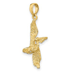 10K / 14K Yellow Gold 3-D Pelican Flying Charm - Product Photo