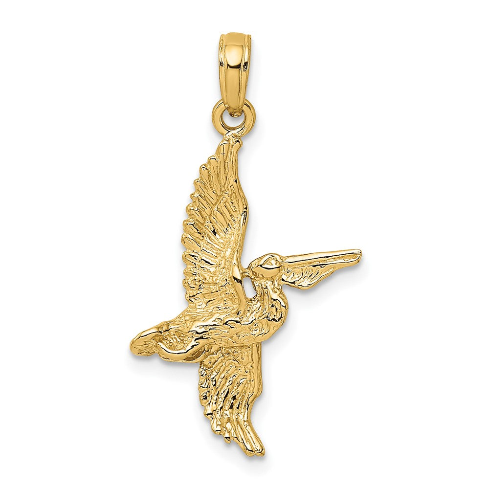 10K / 14K Yellow Gold 3-D Pelican Flying Charm