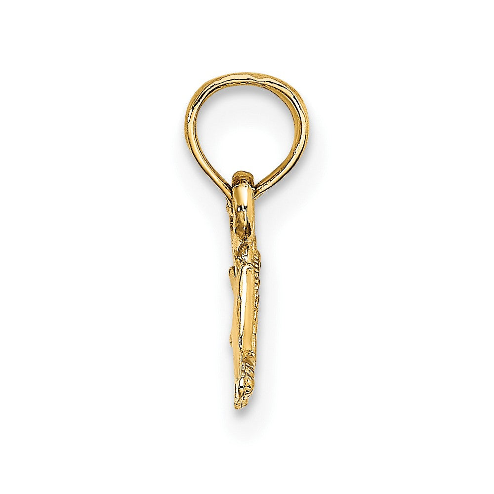 10K / 14K Yellow Gold Mini Flying Fish Charm - Product Photo