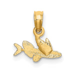 10K / 14K Yellow Gold Mini Flying Fish Charm - Product Photo