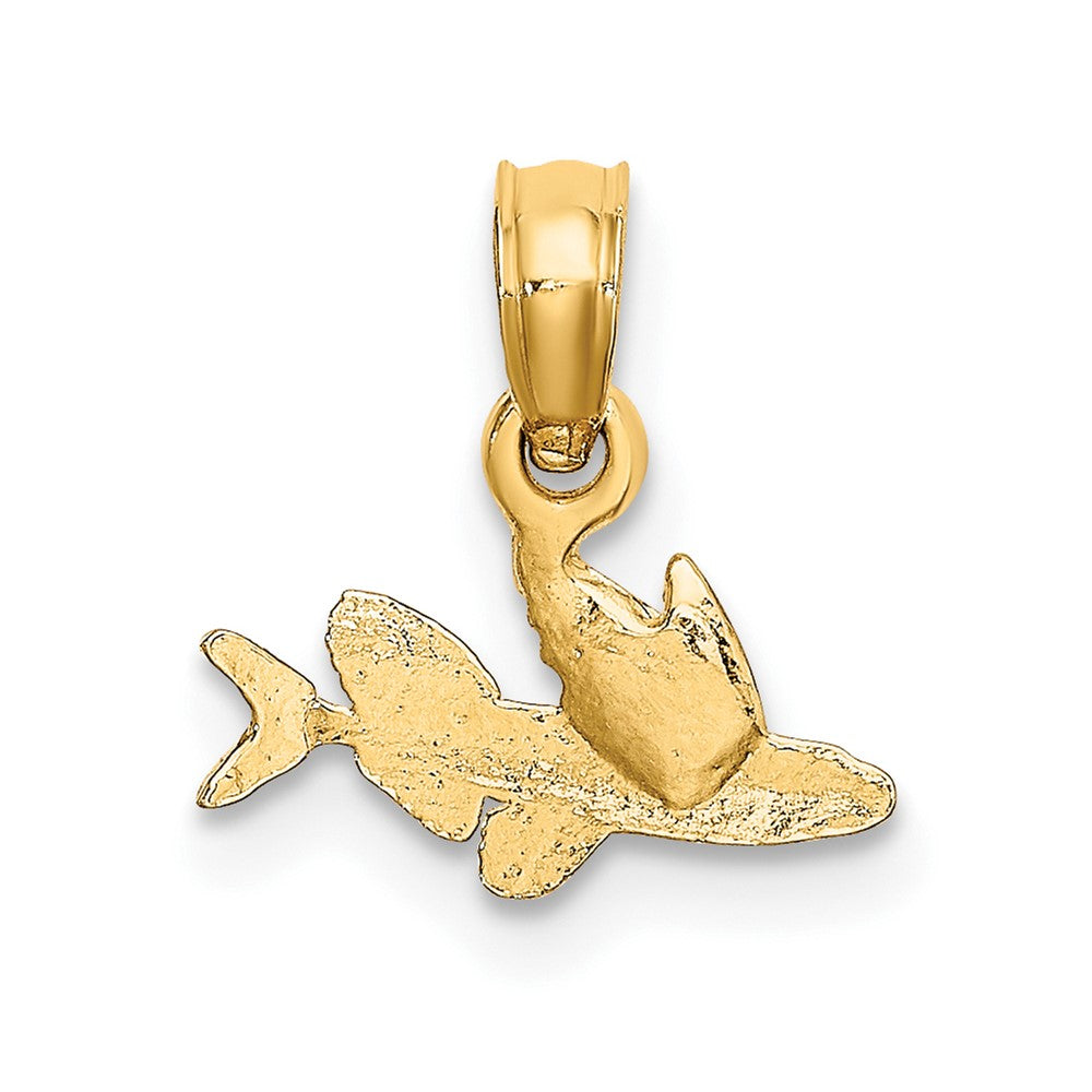 10K / 14K Yellow Gold Mini Flying Fish Charm - Product Photo