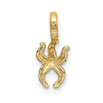 10K / 14K Yellow Gold Mini Starfish W/Fixed Bail Charm - Product Photo