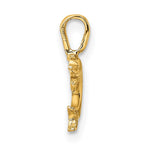 10K / 14K Yellow Gold Mini Jumping Dolphin w/ Fixed Bail Charm - Product Photo