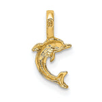 10K / 14K Yellow Gold Mini Jumping Dolphin w/ Fixed Bail Charm - Product Photo